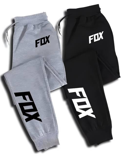 2 pc mens casual running pants drawstring and fashion athletic trousers 100 polyester knit fabric elastic waistband loose print pattern suitable for adults
