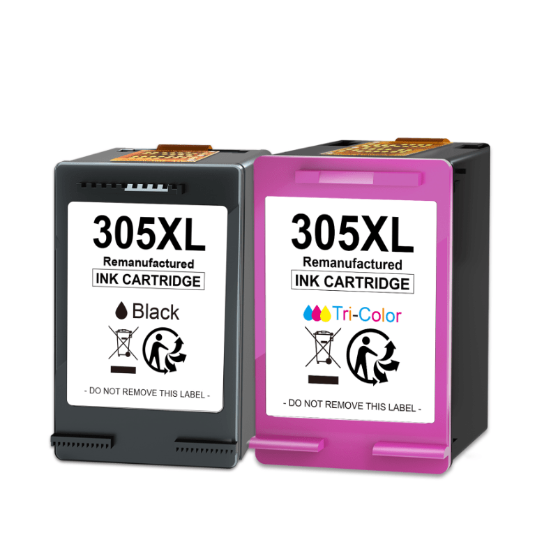 Image of 2-pack High- 305xl Ink Cartridge For 305 305xl Compatible With For 2700 2710 2720 2722 Plus 4100 4120 4130 6000 6010 6020 6032 Pro 6400 6420 - Black & Tri-color