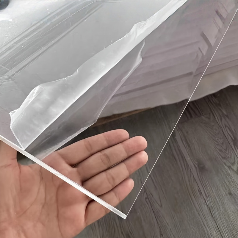 TEMU 1pc Transparent Acrylic Sheet, With Protective Film, Suitable For Display Projects, Picture Frames, Calligraphy And Painting Techniques
