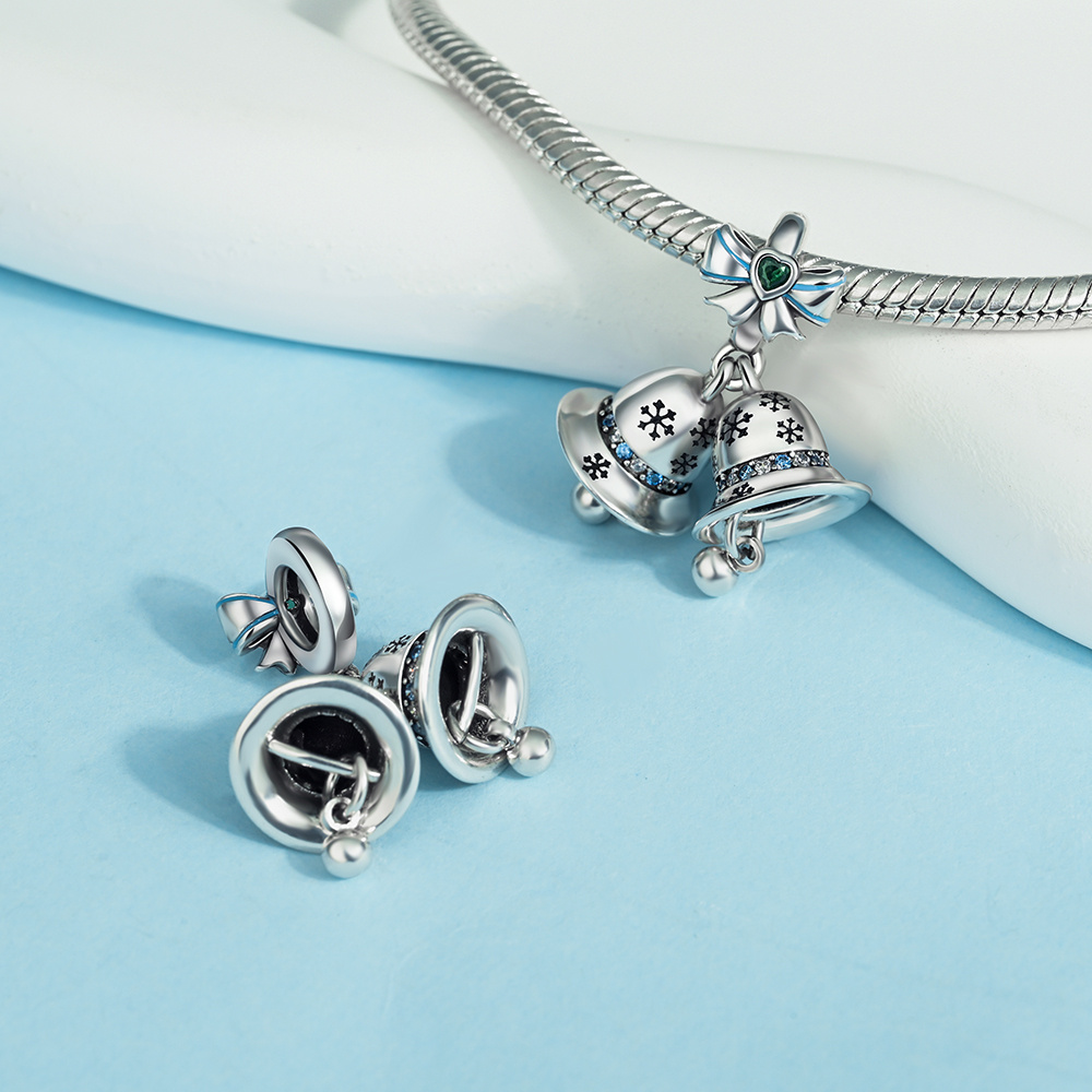 925 Sterling Silver Small Bell Charm Pendant, DIY Accessory