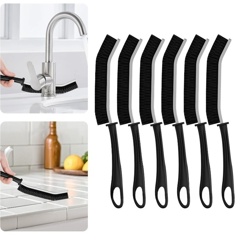 5pcs long handle non slip handle strong cleaning crevice brush bathroom kitchen deep cleaning brush suitable for shower tile bathtub toilet outdoor courtyard   dirt cleaning tool mothers day fathers day