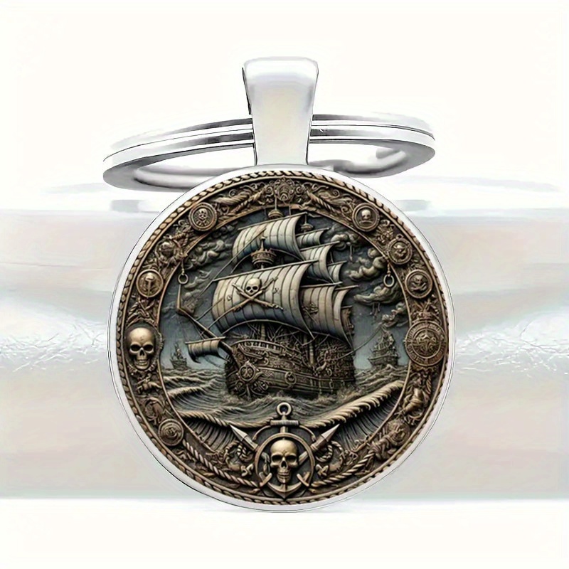 E-shop 1 Stück Piratenschiff Schlüsselanhänger, ideal für den täglichen Gebrauch, geeignet für Schlüssel , perfektes Geschenk für Familie Freunde