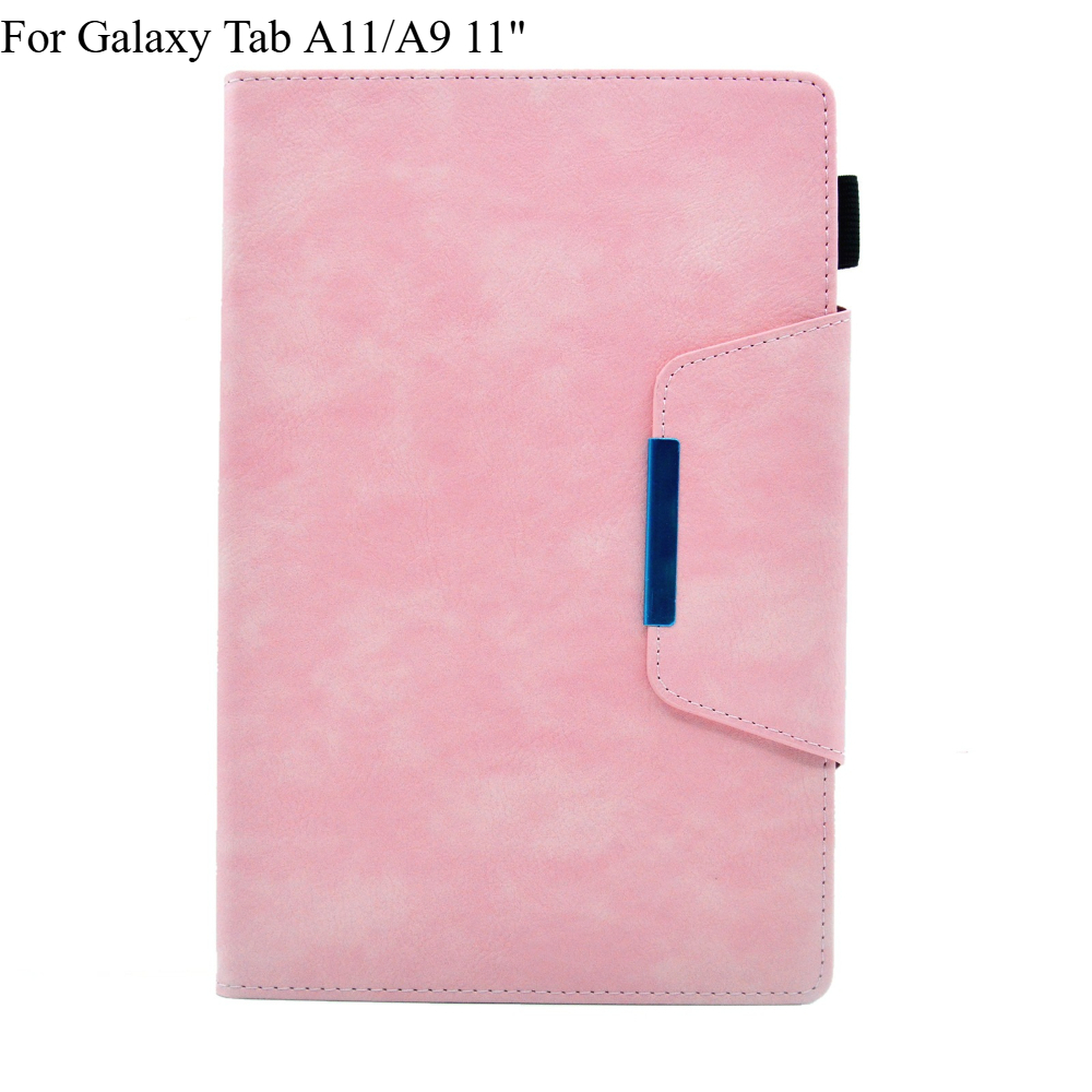 TEMU For Galaxy Tab A11/tab A9 11-inch Tablet Case, Faux Leather Folio Protective Cover With Card Slot, Magnetic Buckle Multi-angle Stand Shell, Pen