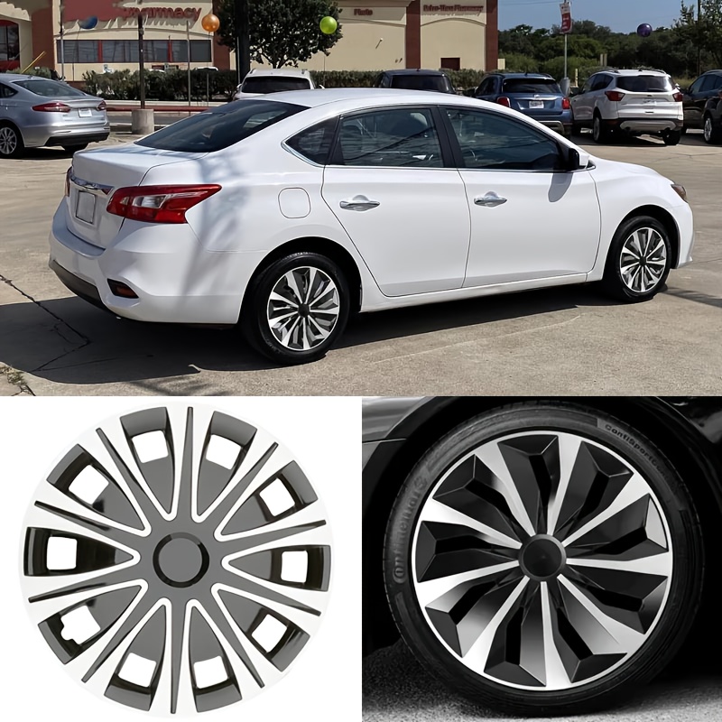 a collection of four 17 inch wheel covers tire caps decorative hubcaps and modified wheel covers