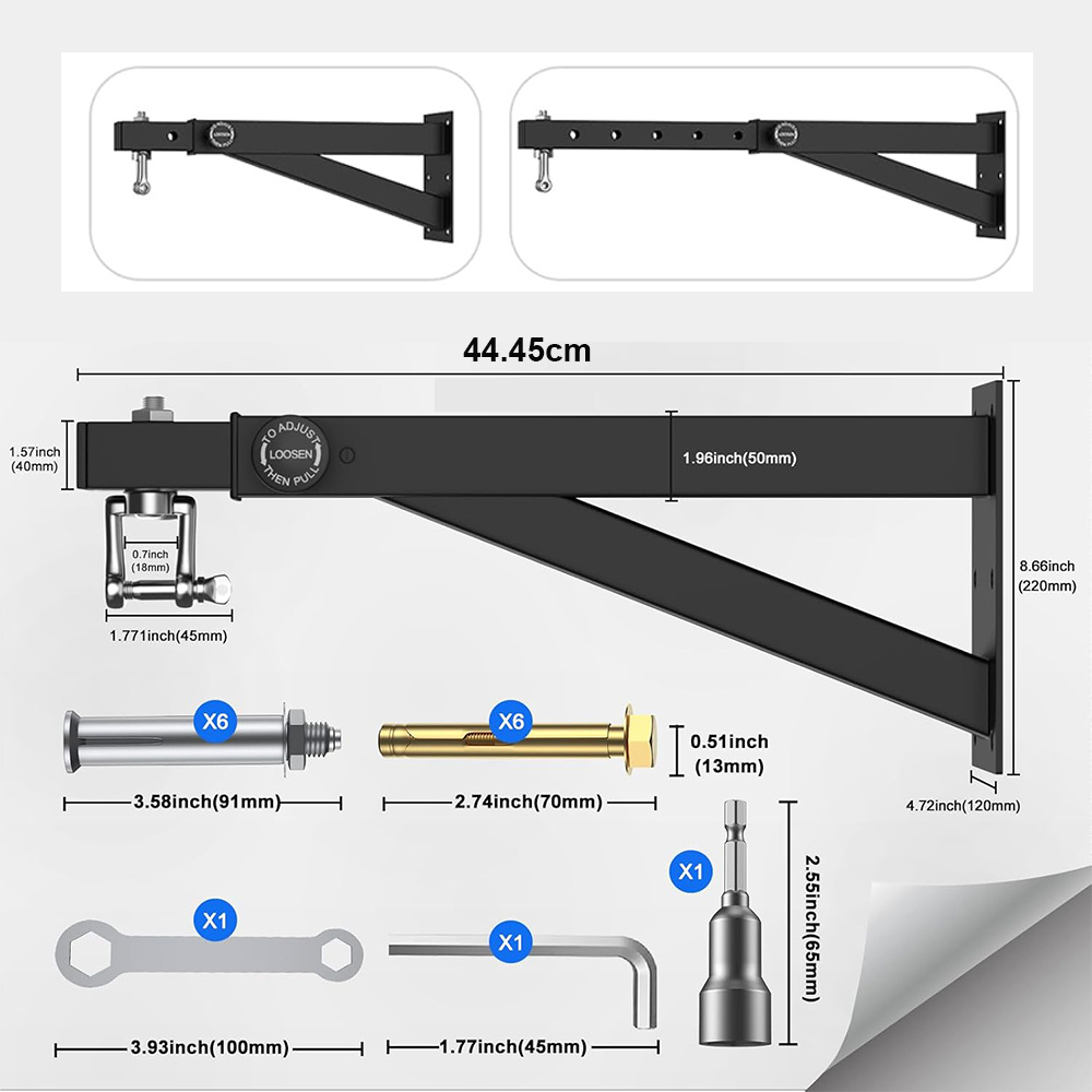 Premium Length-adjustable Punching Bag Holder | 300kg , Metallic Fiber, Perfect For Home Gyms, Offices & Spaces
