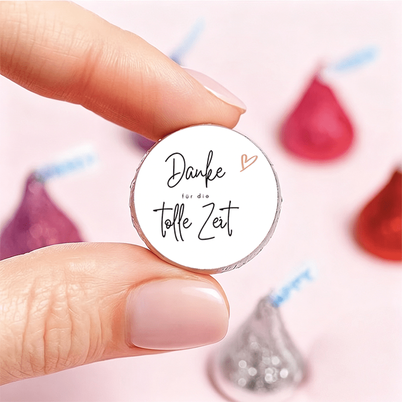 Image of 168pcs-0.75-inch Diameter Handwritten Message And A Sticker, Reading "thank You For The In German," Suitable For Gift Boxes, Greeting Cards, Envelopes, Sending A Gift, Etc., Fun To Gifting
