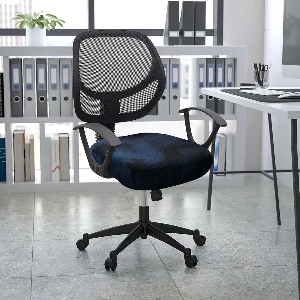 TEMU Night River Ink Flow Pattern Elastic Office Chair Cover, Fit Compatible With Desk, Conference, Home Office Chairs, Easy Clean, , Stretchable,