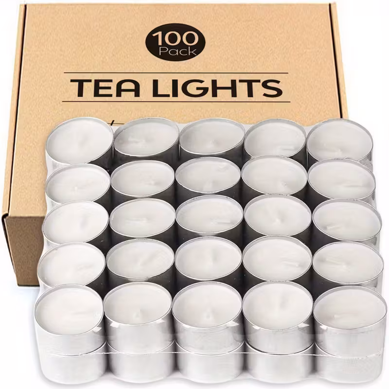 99 packs of 8 hour burning tealight candles unscented white long lasting cotton wick candles suitable for holiday decorations parties and home decorations details 0