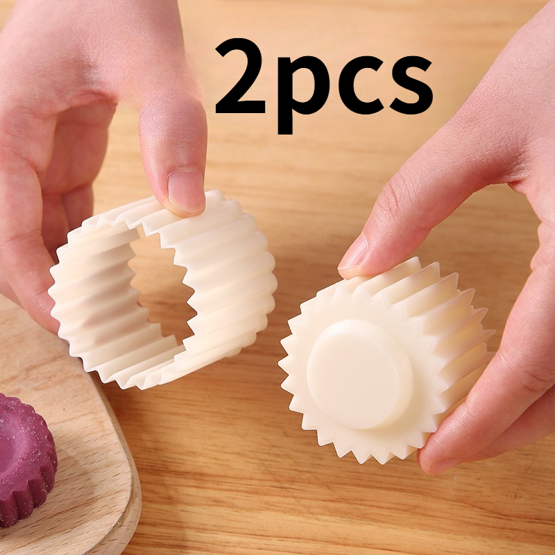 TEMU 2pcs Set Of 3d Petal Cookie Molds, Press-type Home Jam Butter Filling, Pear, Pineapple Cake Pastry Embossing Molds