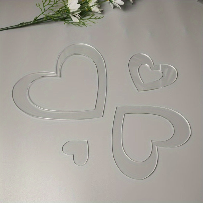 E-shop Transparente Acryl Stapel-Herz Stickvorlage - Stufen-Herz Design für Stickerei, und Kissenbezüge - Präzises Handwerkszeug für Nähbegeisterte,