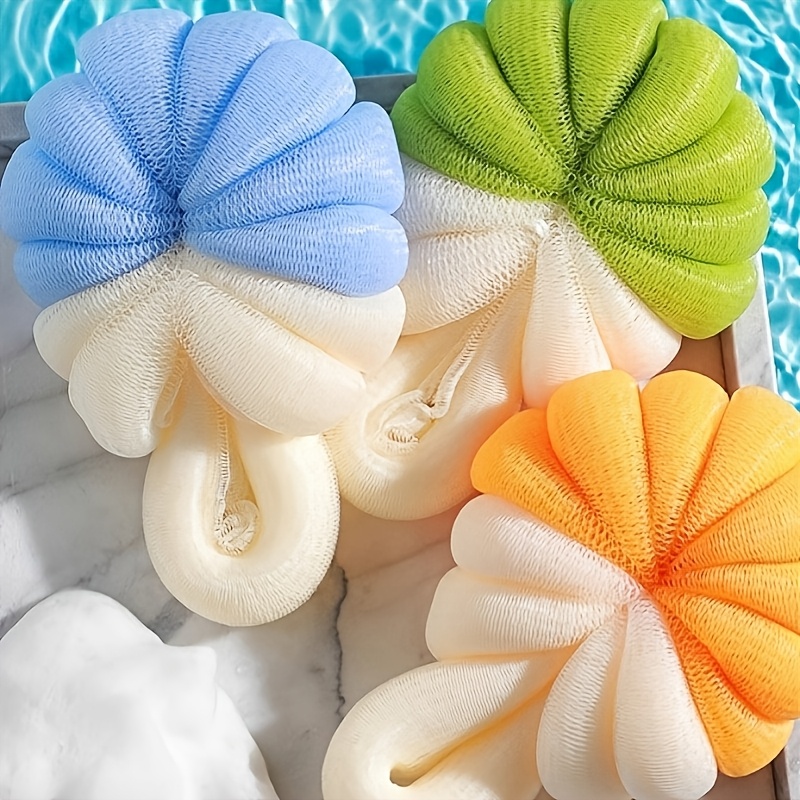 3pcs Set with Pumpkin-Shaped Bath Ball and Heart-Shaped Hooks