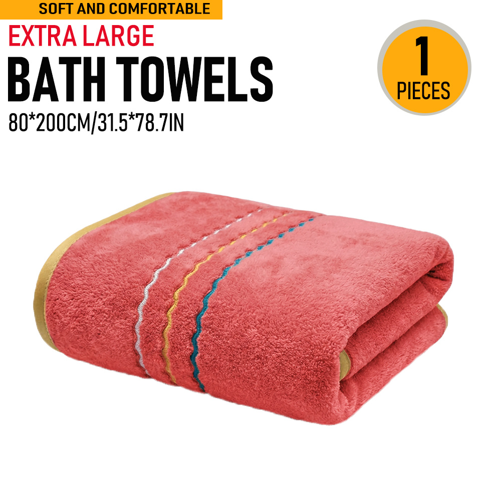 TEMU Ensemble de serviettes 1 pièce très grande serviette de bain ou 2 pièces serviettes à main, 1 pièce 80*200cm/*78.7in ou 2 pièces