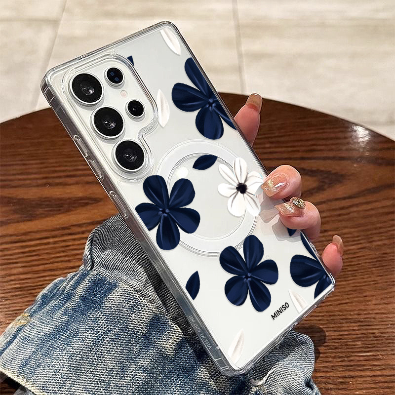 TEMU Phone Case - Miniso Phone Case With Suitable For For Galaxy S22 S23 Ultra S24 S25 Fes 25edge S26ultra Transparent Acrylic Magnetic Protective