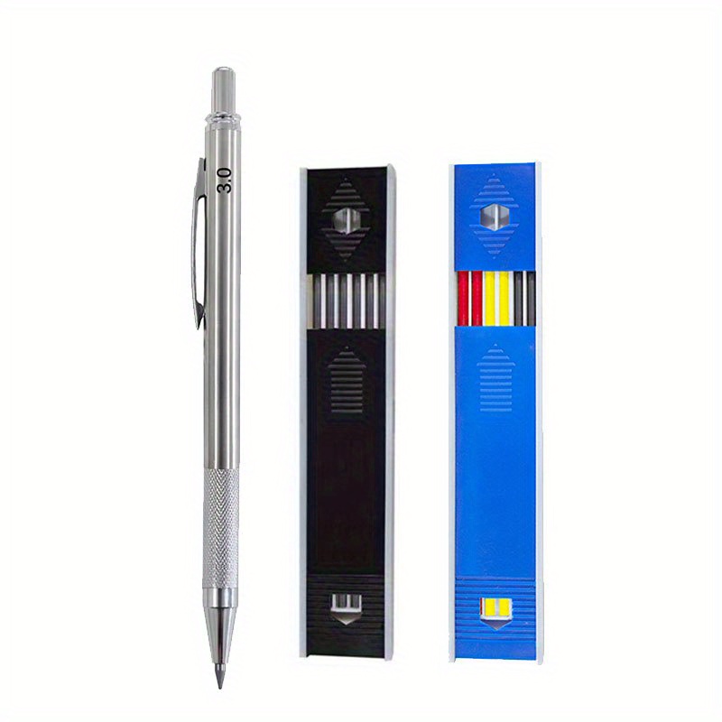 3pcs/set Creative Mechanical Pencil, 3.0mm Pen Core, Carpenter Pencil, Engineering Drawing Art Drawing Activity Pen, Building Marking Tool