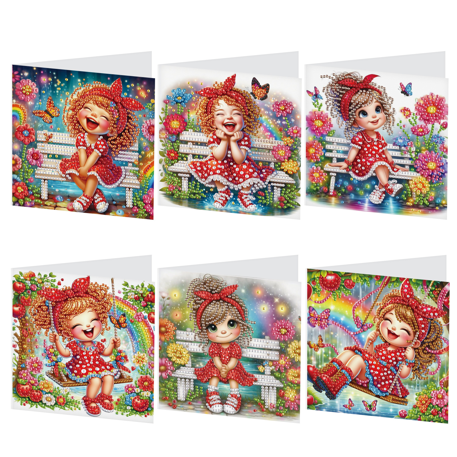 

Diy Diamond Painting Greeting Card Kit, Acrylic Irregular Shaped Diamonds, Handcrafted Card With Unique Character Design, For Birthday & Holiday Wishes