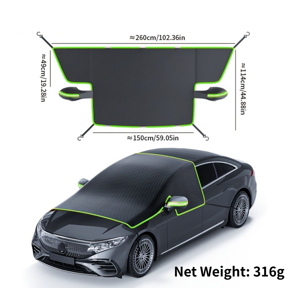 TEMU 3-window Full Coverage Magnetic Car Sunshade, Rearview Mirror Reflective Strips, Heat Insulation & Light Blocking, & Fold, For Sedan/suv,