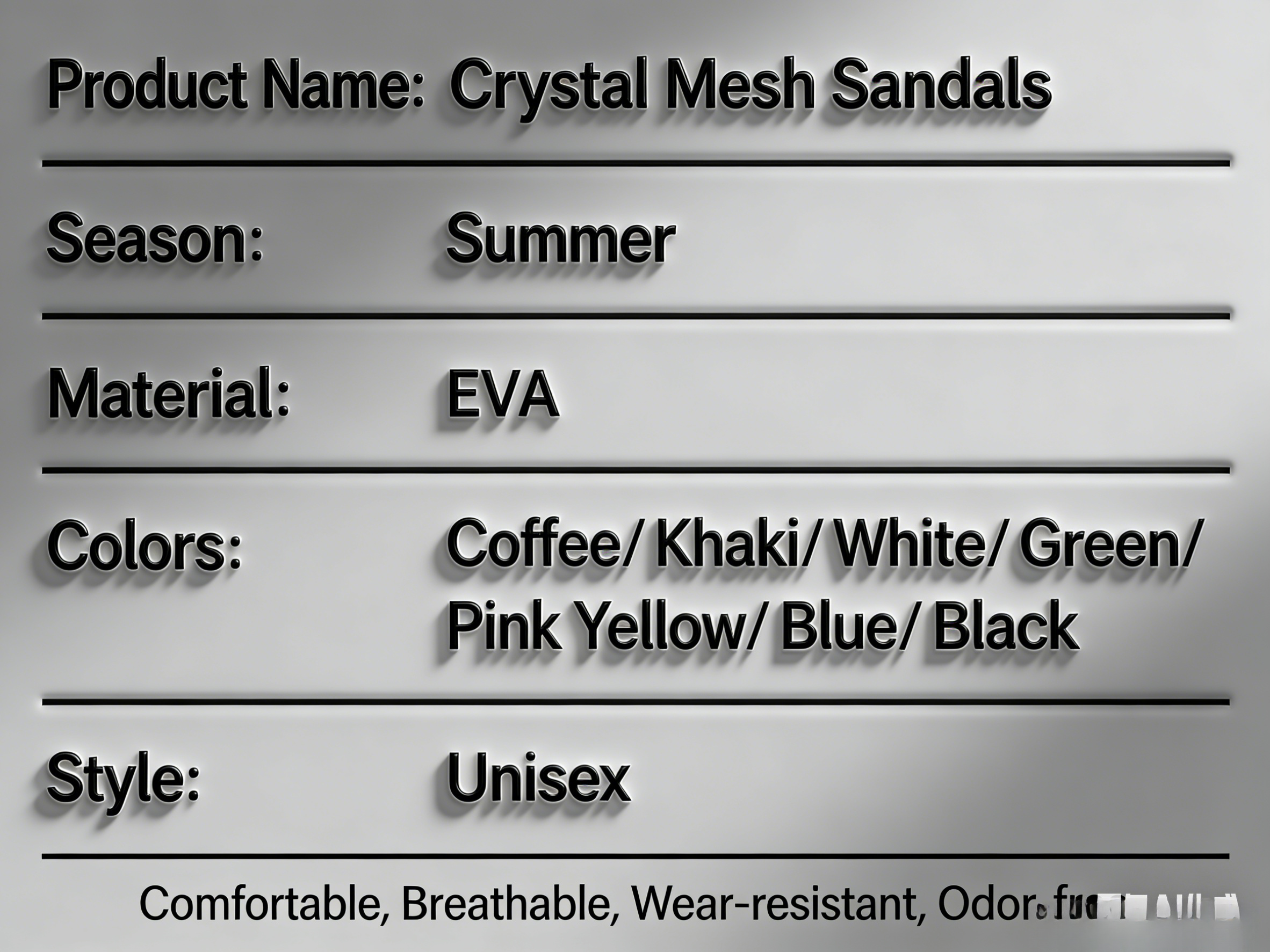 High-End Three-Dimensional Textured Unisex Outdoor Non-Slip Odor-Resistant Silent Couple Summer Cloud-Like Sports Slippers