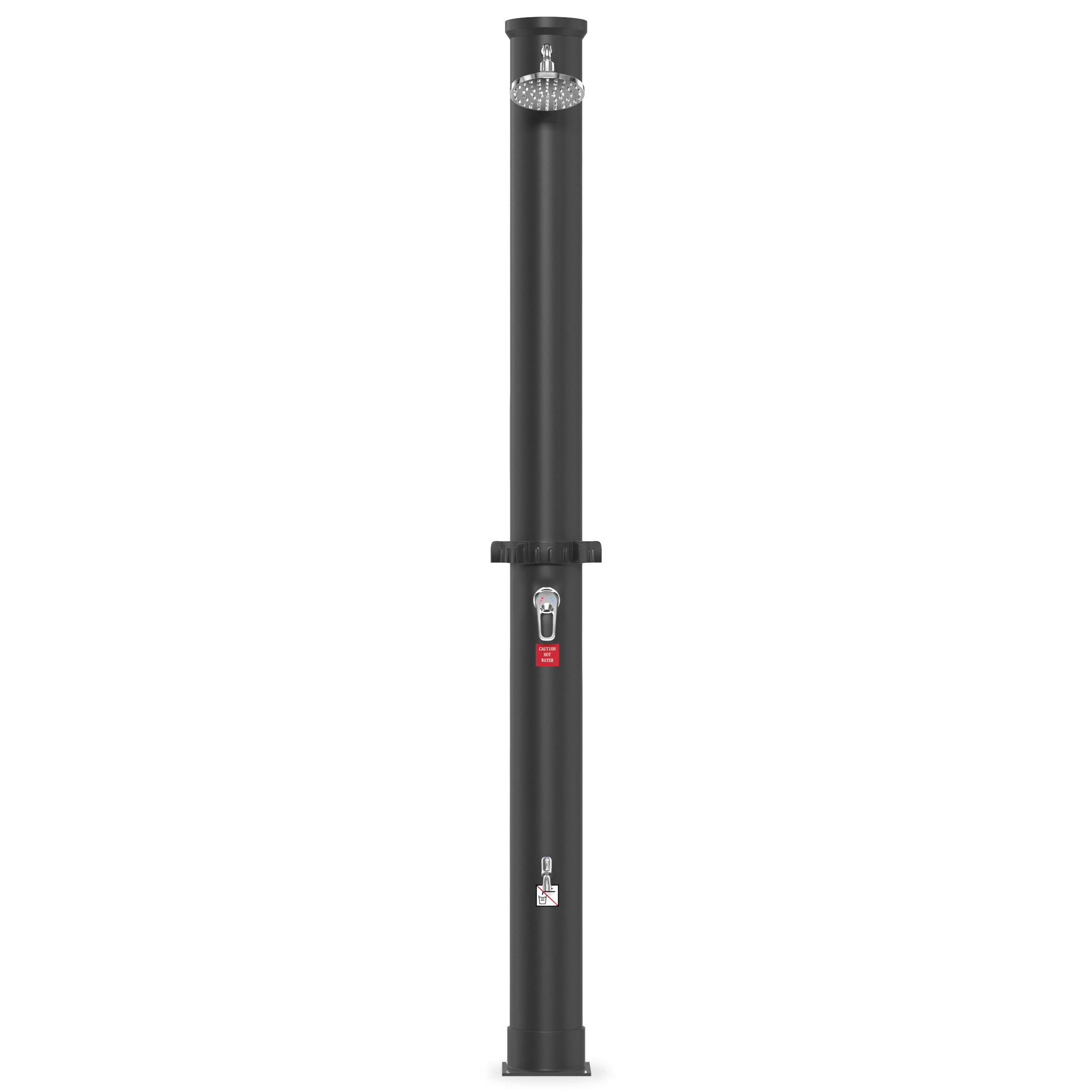 40-litre Solar Shower For Camping With Garden Hose Connection Taps (black/silver)
