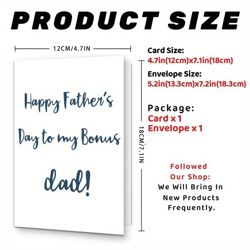 TEMU 1pc Funny Happy Father's Card, Dad, Unique & Creative Bday Gift For Best Daddy Step Dad Grandfather, Party Decorations