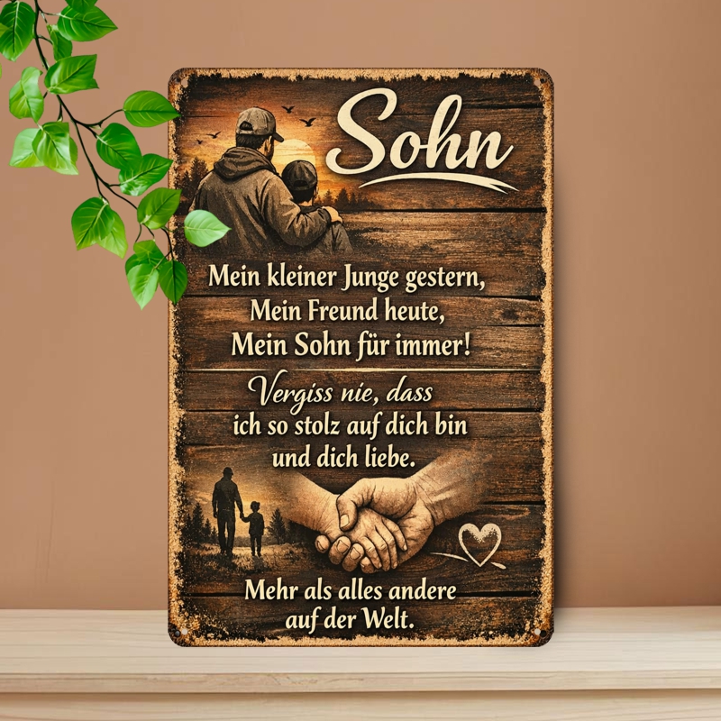 TEMU 2d Flat - 2d Aluminum Sign, :, As "german Forever Message Gift For Son", Wall Art Decoration, Suitable For Outdoor Wall Decor, Home Decoration,
