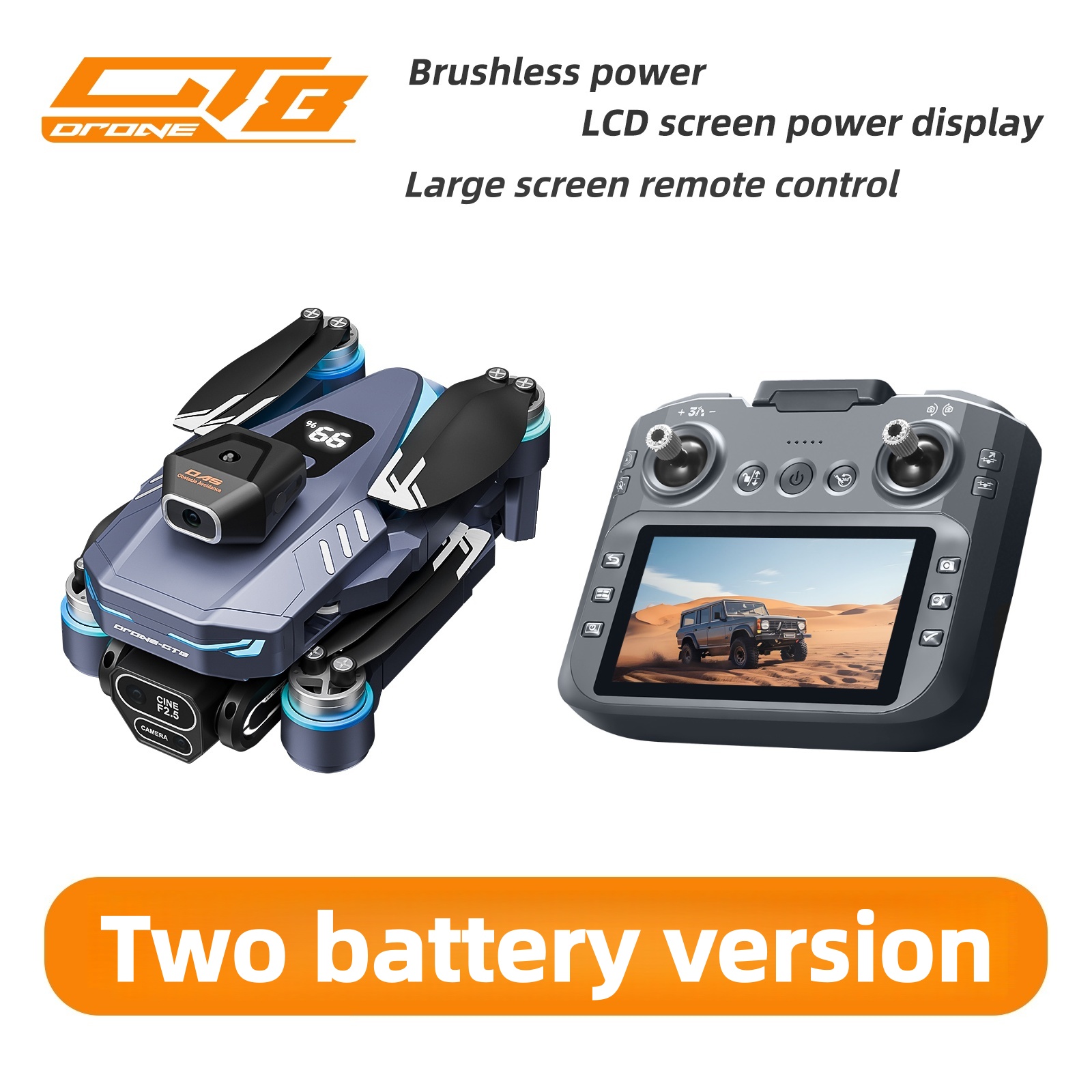 Image of Gt8 Quadcopter Drone, Equipped With Large Screen Remote, Real-time Image , Stable Hover, Electric Adjustable Lens, Smart Obstacle Avoidance, Powerful Brushless Motor, Fast 4k Transmission