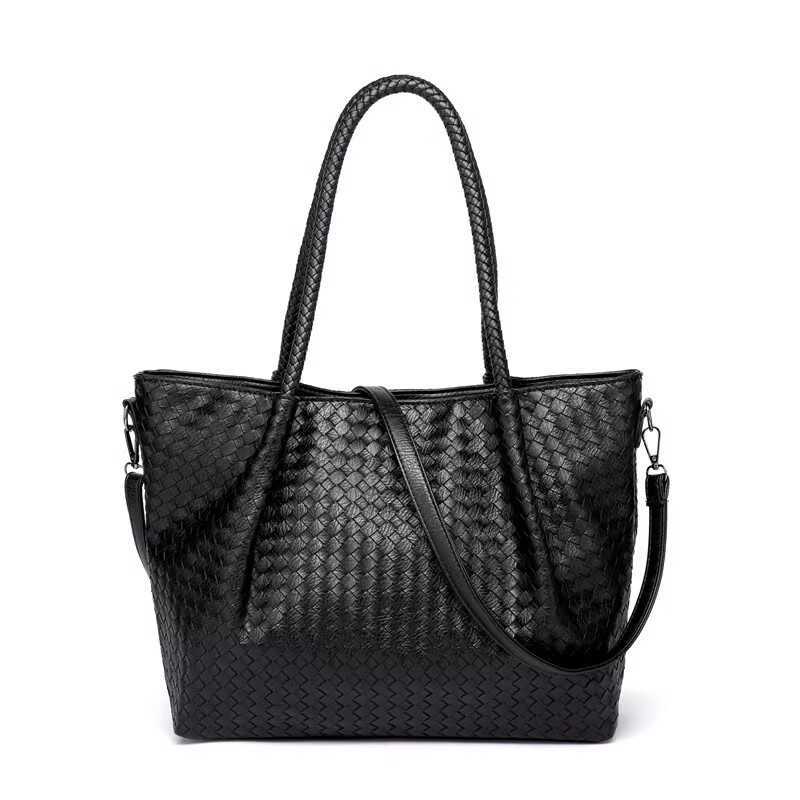 Image of Large Capacity Retro Woven Tote Bag - Vintage Shoulder Bag With Zipper Closure, Multicolor Handbag Suitable For,, Travel, Shopping, Casual &, Woven