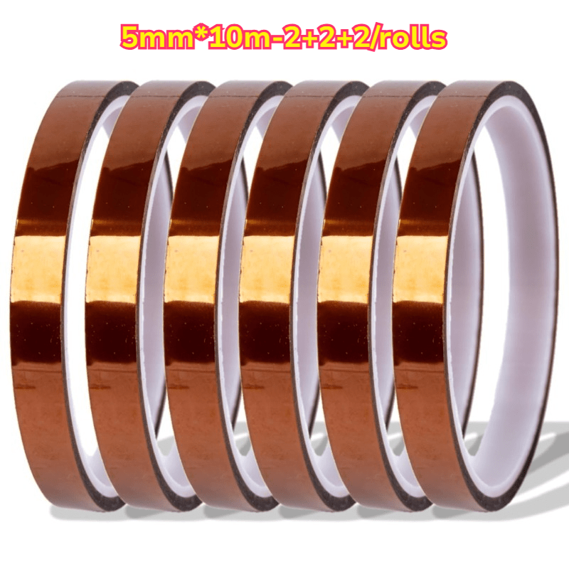 TEMU 6 Rotoli di Nastro ad Misure Assortite - Resistente al Calore 280簞C/536簞F - per Saldatura, Verniciatura a , Elettronica, PCB