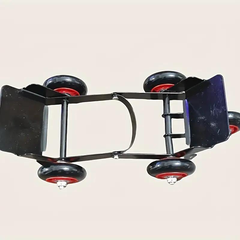 1pc heavy duty motorcycle trailer wagon with emergency tire replacement assistant fit for motorcycles scooters 485 02 lbs capacity all terrain wheels with red rims black tires durable construction for   cargo transport motorcycle accessory   wagon design   capacity Product details 4