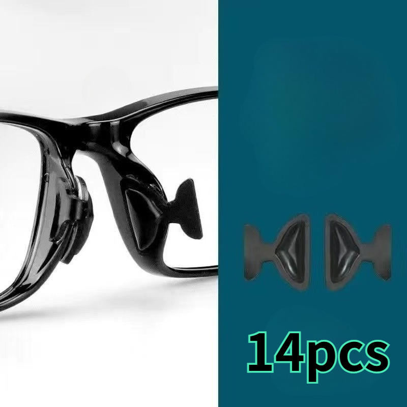 TEMU 14pcs Soft Nose Pads, Adhesive Anti-slip Nose Bridge, Clear And Black Eyeglass Nose Pads