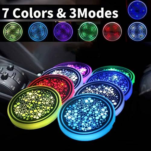 car led cup holder light usb convenient charging vibration sensor lights light is full of atmosphere easy and individual car interior decoration to models