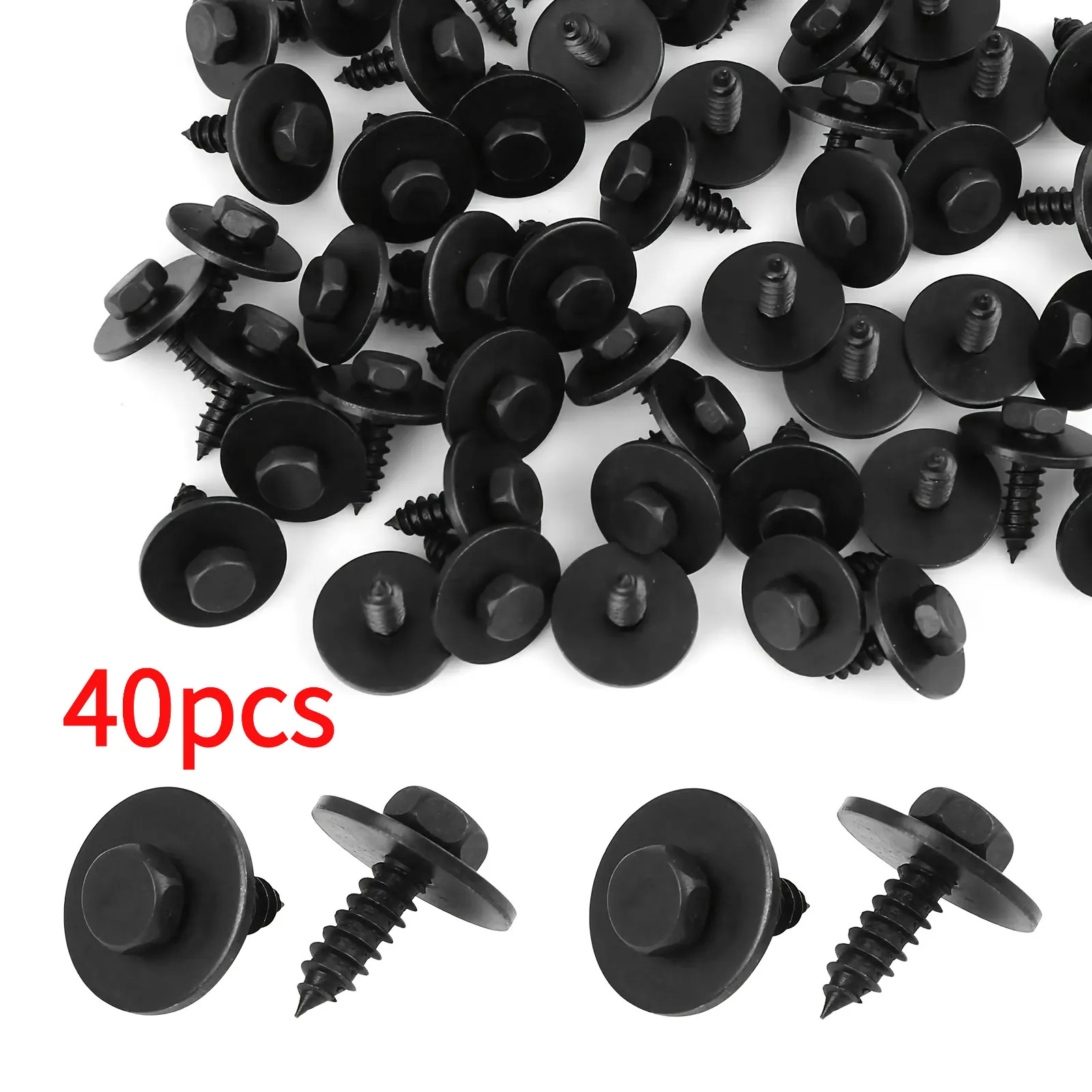 TEMU Kit de 40 vis autotaraudeuses, pour installation de plaque de de moteur et de , clips à écrou et rondelle en métal haute résistance