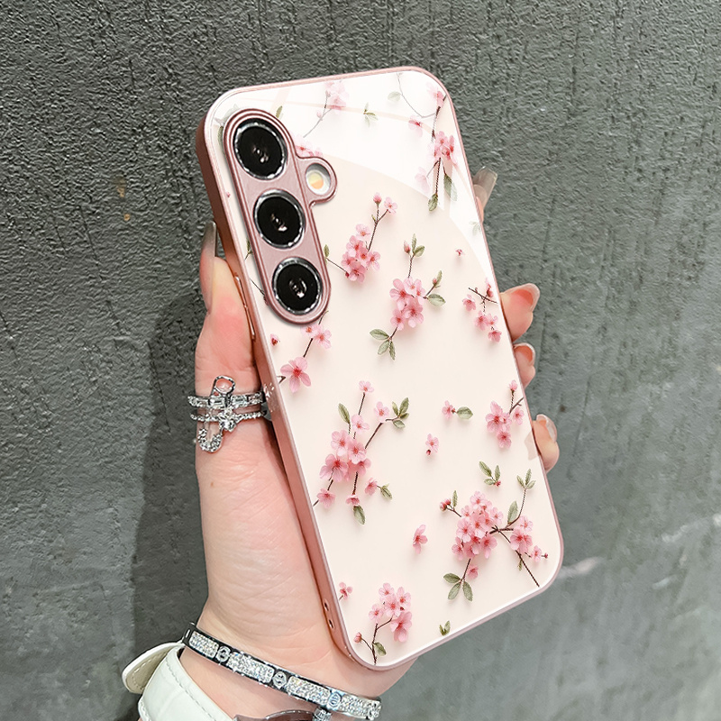 TEMU Phone Case - Aesthetic And Pattern Glass Phone Case Suitable For Galaxy