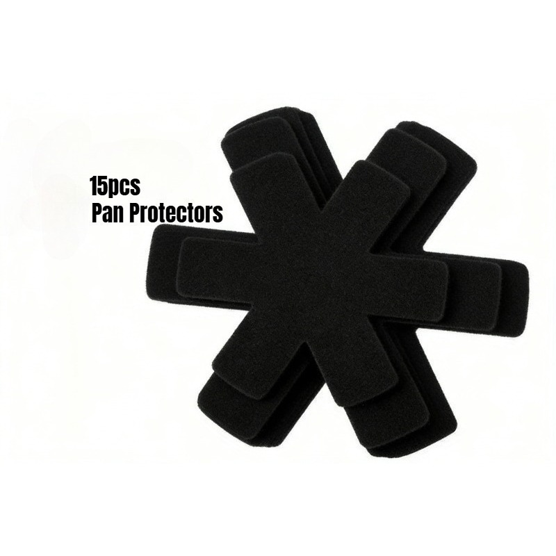 TEMU 15pcs Heavy-duty Cookware Protectors, Scratch-resistant Pattern Pads, Washable Reusable Felt, Compatible With All , Protects Cookware, Durable,