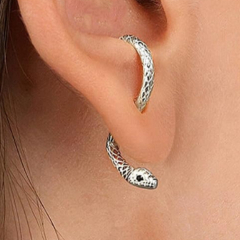 TEMU 2 piezas de pendientes de animales para mujer, pendientes de botón de serpiente góticos, joyería de pendientes , accesorios góticos punk de