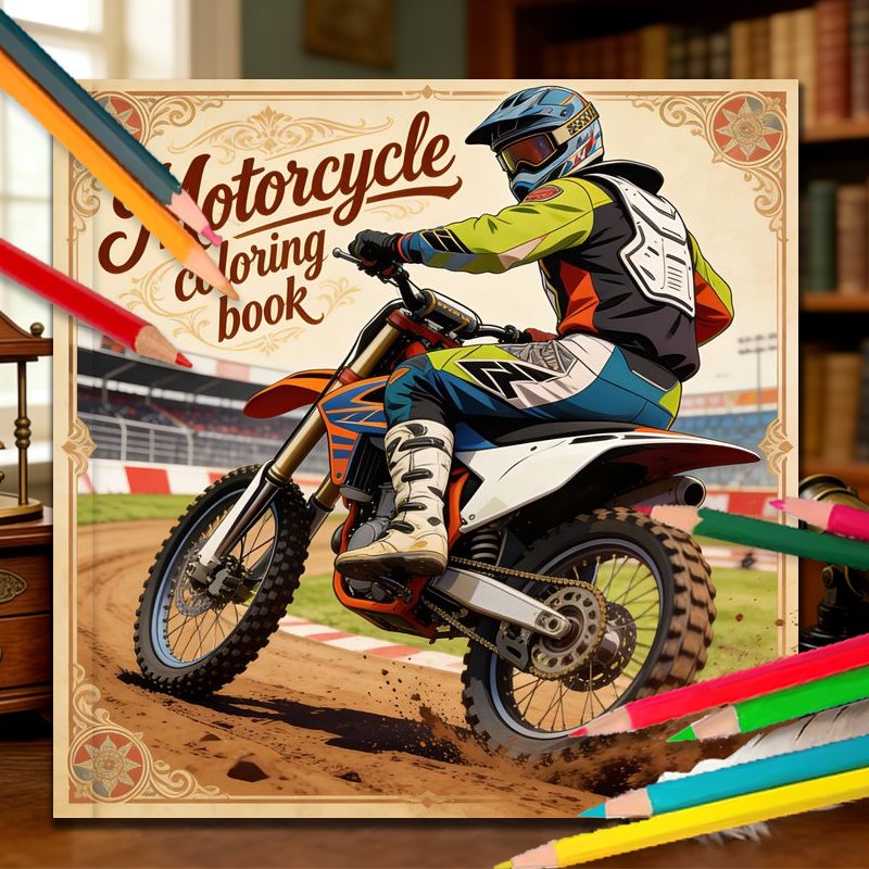 TEMU Adult Coloring Book: Motorcycle Coloring - Stress Relief, Relaxation, And As A Thoughtful Gift For - Features Off-road Motorcycle And Racing