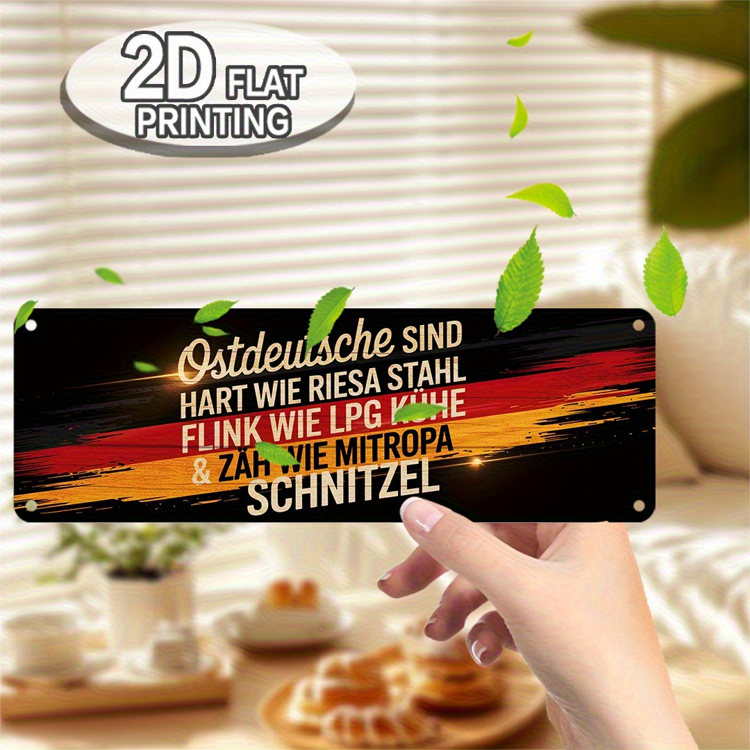 E-shop 2D Flaches Design, 2D Flachdruck, Dekoratives Holzschild im ostdeutschen Stil 12"X4" - ein humorvolles Geschenk für Freunde, geeignet für