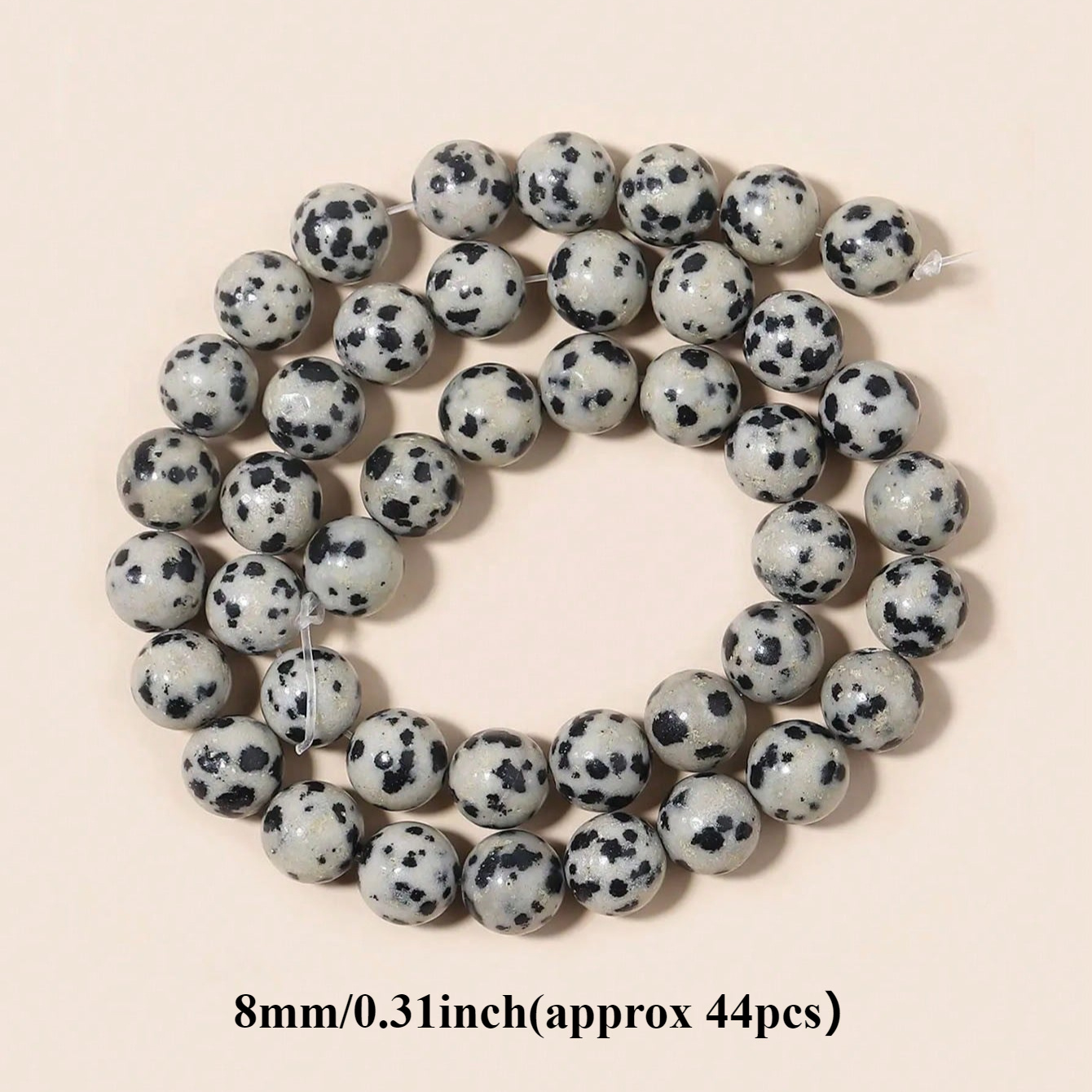 Image of 1strand Natural Dalmatian Jasper Round Beads Gemstone Loose Beads Makink For Bracelet Necklace Accessories 4mm 6mm 8mm 10mm