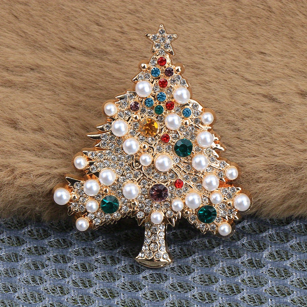 

1pc Elegant Christmas Tree Brooch - Luxury Enamel Pin For Festive Outfits, Perfect Gift Idea