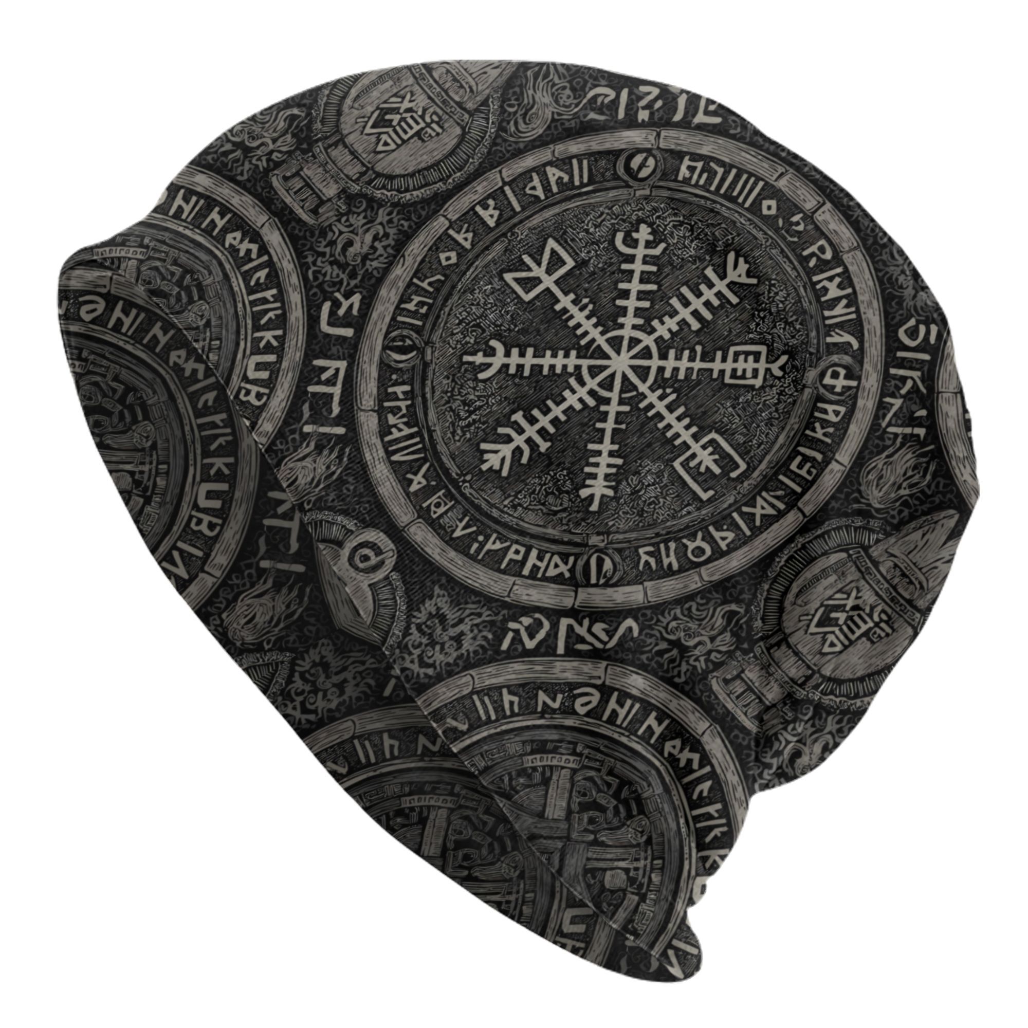 TEMU 2d Print Design Viking Norse Compass Outdoor Bonnet Hats Men Skullies Beanies Hat Cap Hip Hop Caps For Running Dance And Climbing
