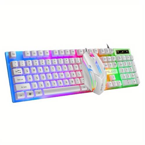 computer gaming keyboard illuminated keyboard and mouse kit wired usb home office gaming keyboard desktop laptop keyboard and mouse