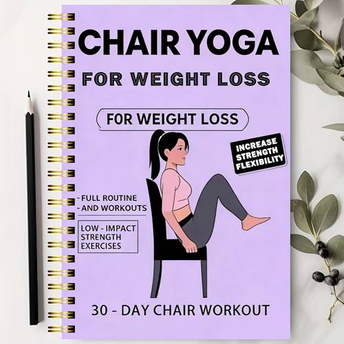 sitting yoga exercise plan and diary 50 page exercise guide including exercises meal plan and progress tracking suitable for home gym use