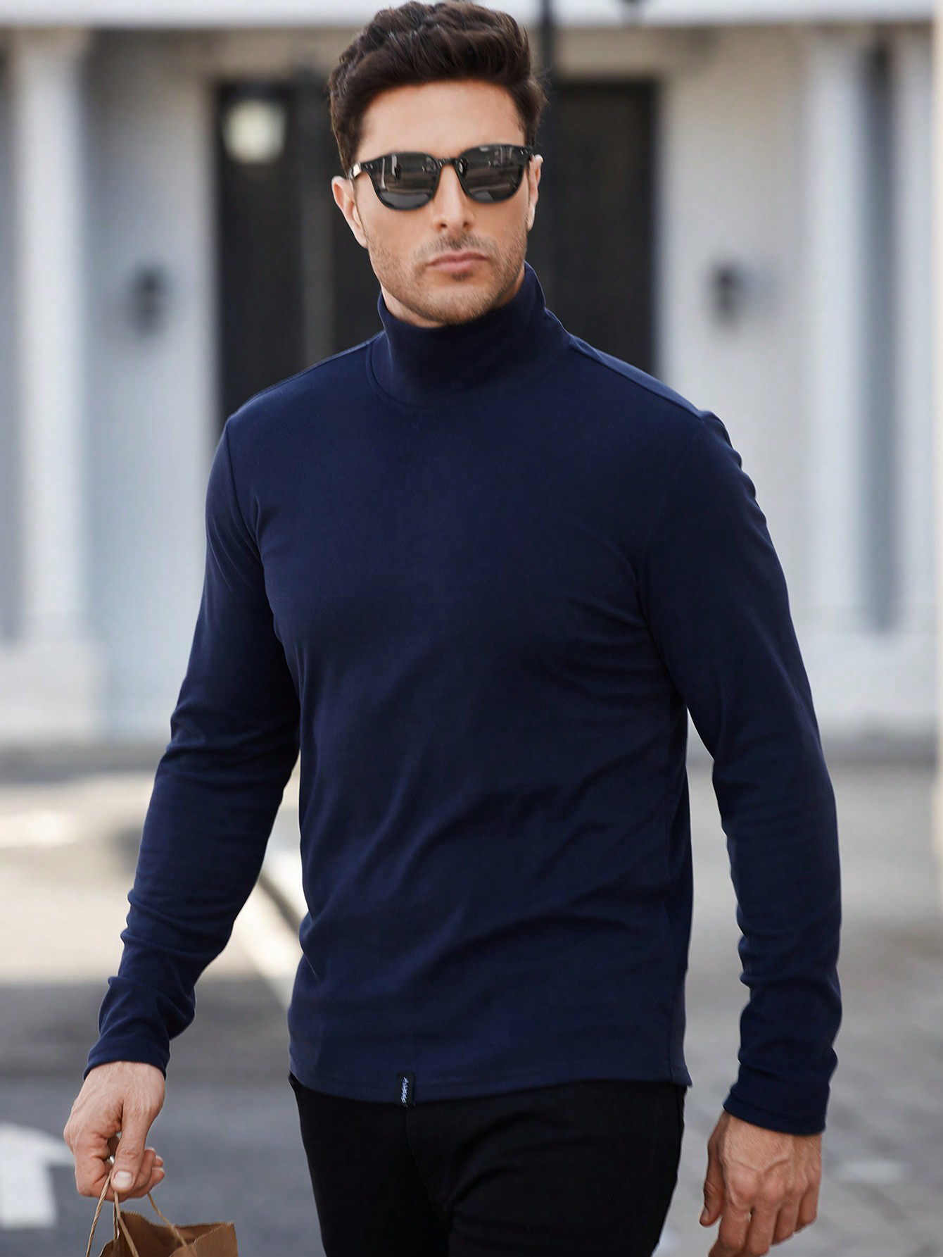 Mens Athletic Oversized Turtleneck Cashmere Turtleneck Sweater For Men