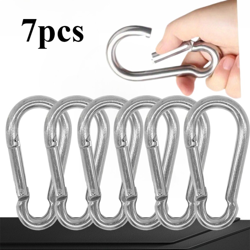 E-shop 7er-Set strapazierfähige Schnellverschluss-Schnapphaken aus Metall - M8, langlebige Metall-Federschnappverschlüsse, Outdoor-Schlüsselanhänger,