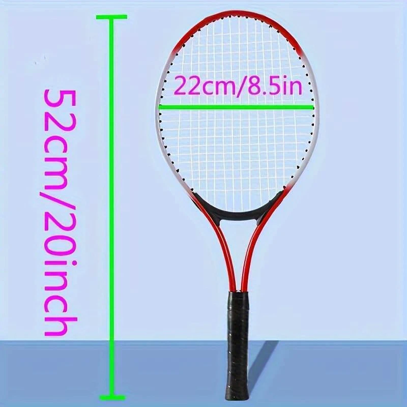 20 inch beginner tennis racket red white durable dense for powerful shots lightweight design for easy handling indoor outdoor play details 0