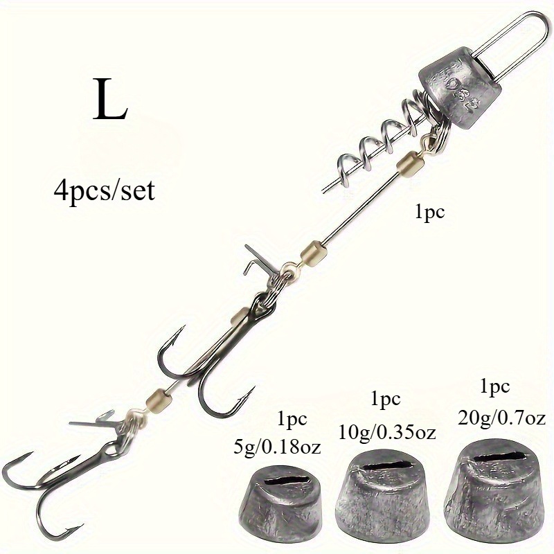 4pcs/ Set Treble Hook Fishing Hooks Rig