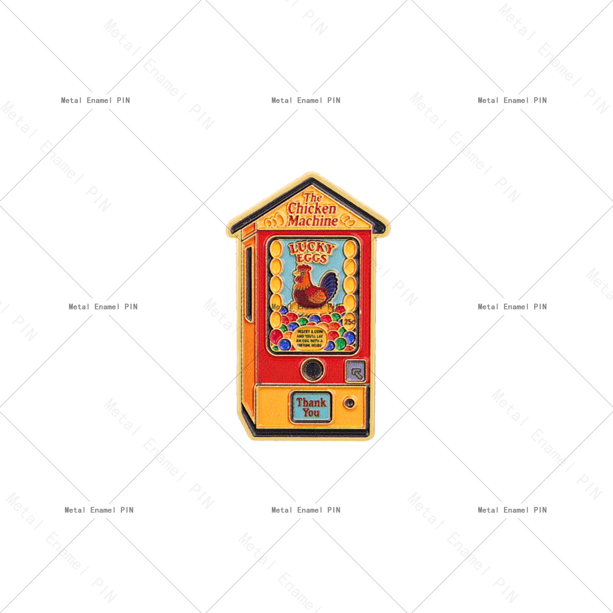TEMU Épingle émaillée 1 pièce machine à pinces vintage , œufs rétro broche de revers, badge dessin animé amusant pour décoration de sac et de