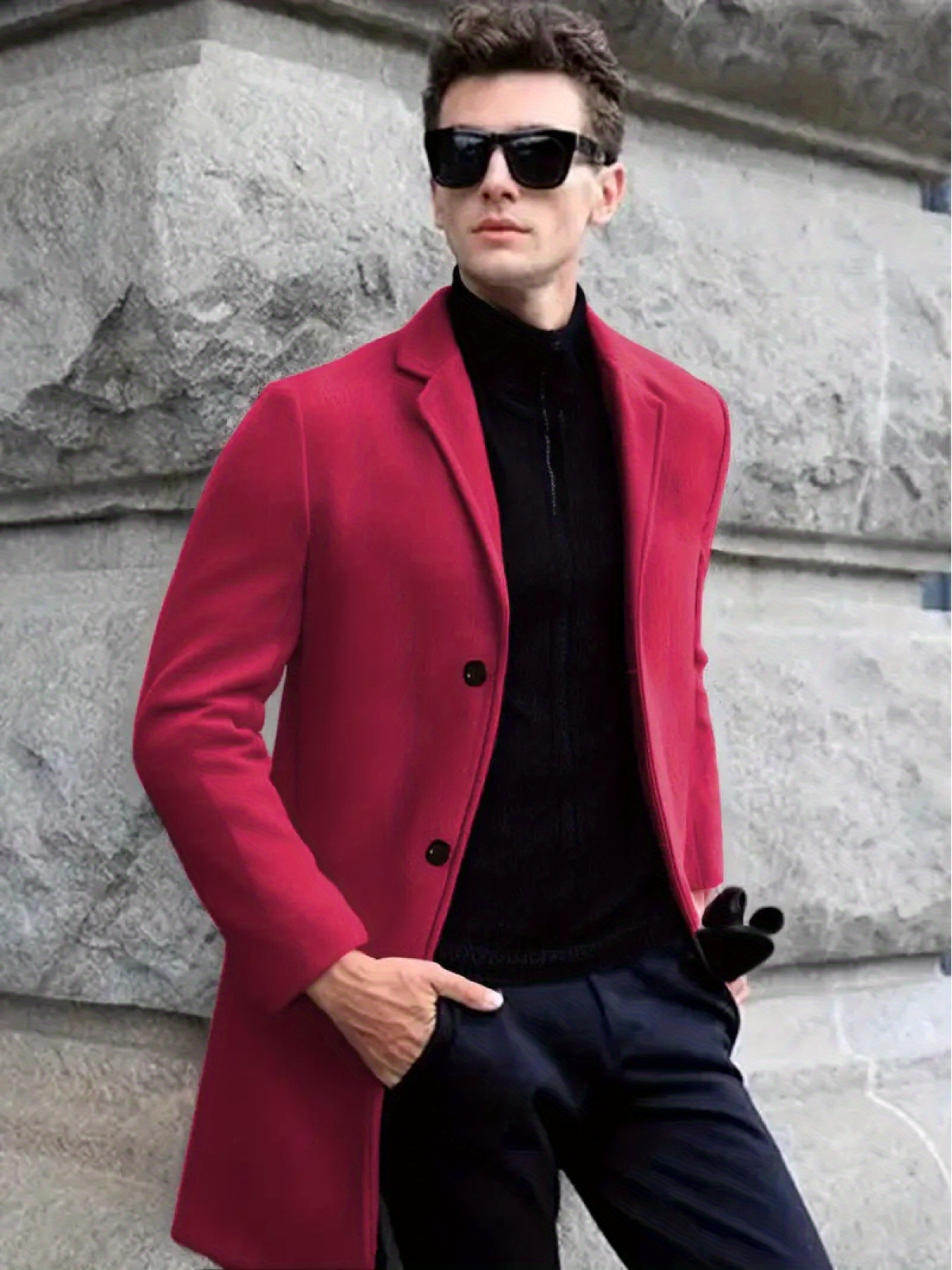 2025 Spring/Fall New Arrival *'S Stylish Gray Trench Coat with Lapel  Collar, Button Closure, Casual Fit Autumn and Spring, Casual Att