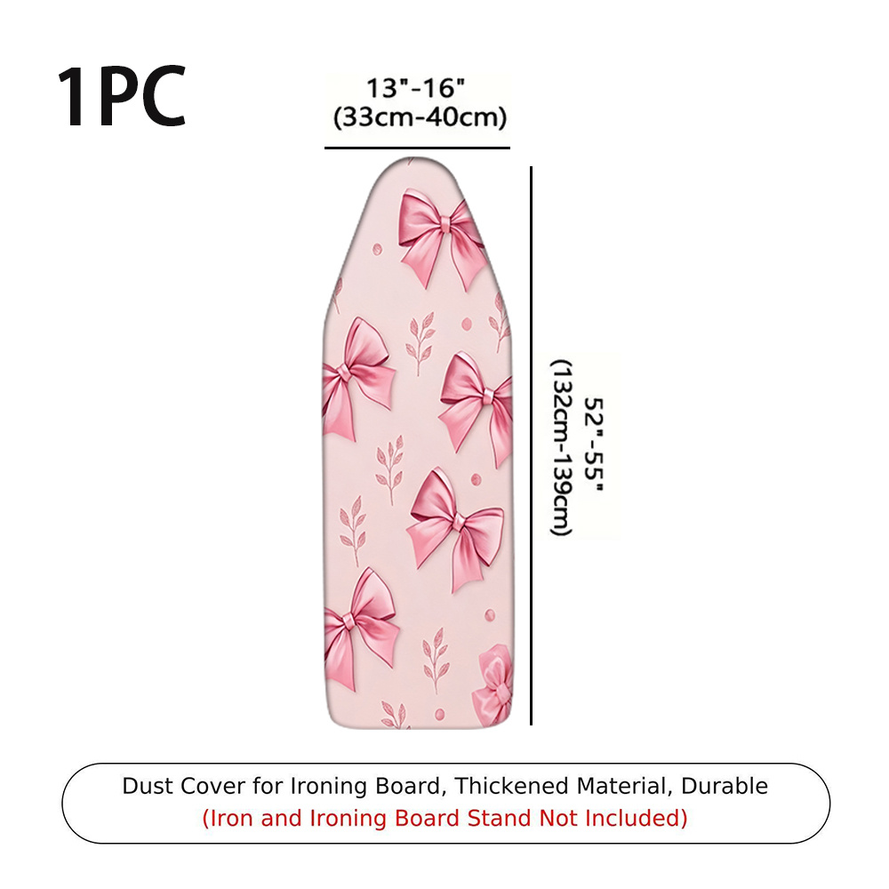 TEMU 1pc 2d Flat Ironing Board Cover (ironing Board Not Included), Warm And Sweet Pink Bow Print, Ironing Board Protector, Replacement Fabric Cover