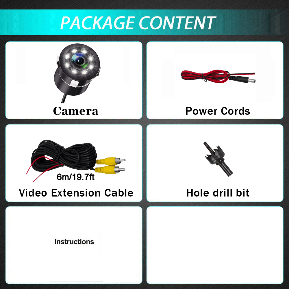 camera de spate pentru mașină skshicpc,   8 lumini led, vedere nocturnă clară, ușor de instalat, ocupă spațiu, stil - potrivit pentru sedane, suv-uri, camionete - nu necesită baterii. Detaliile articolului 6