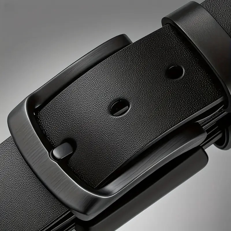Plus Size Men's Genuine Leather Belt | Square Alloy Large Buckle | High Cost-Effective Durable Style | Suitable for Casual and Business Wear | A Dignified Gift Choice